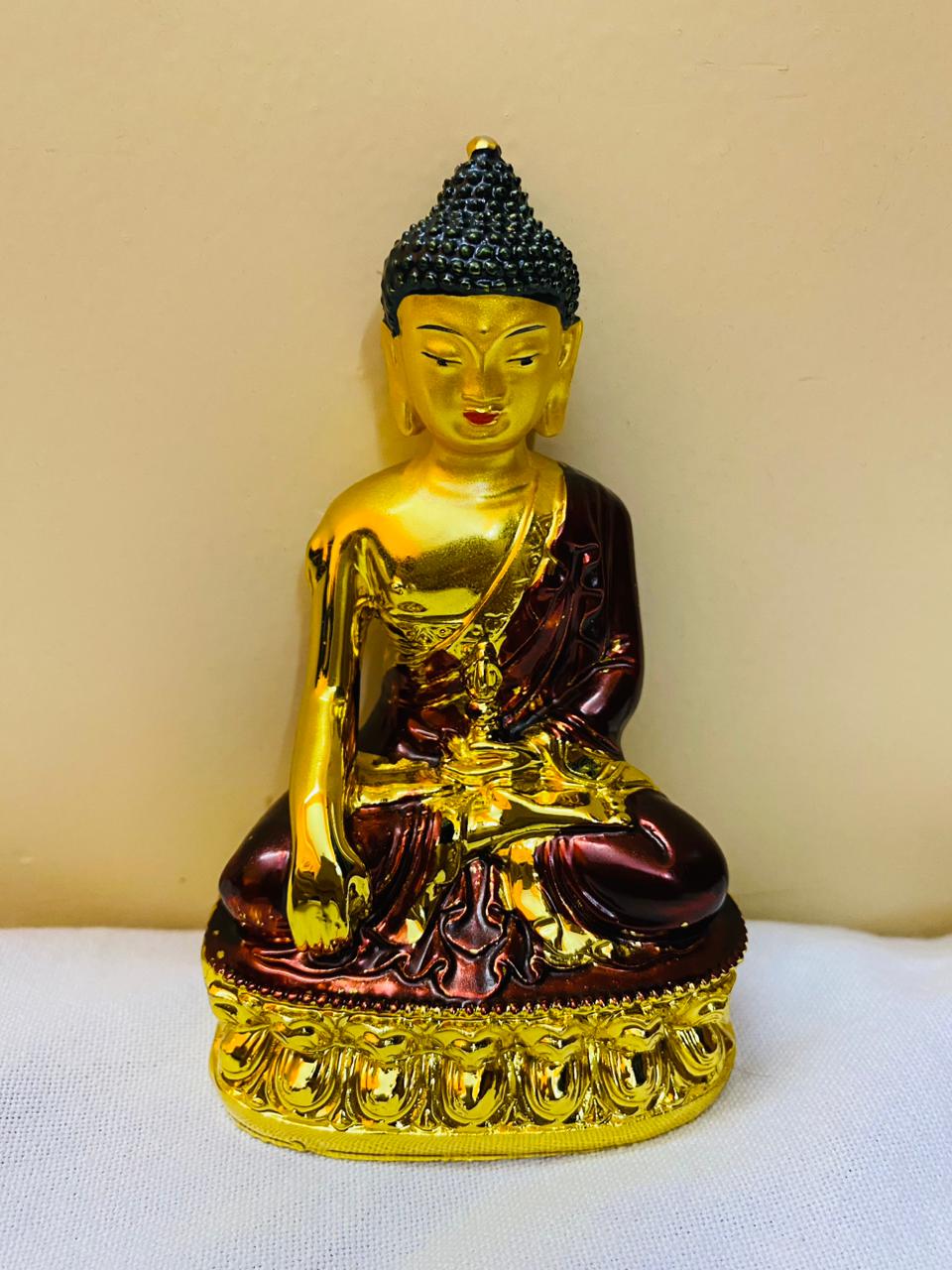Manifested Decor Sitting Buddha Statue Resin Gautam Buddha Showpiece Idol Home Decor Items for Living Room, Gifts for HomeDecor