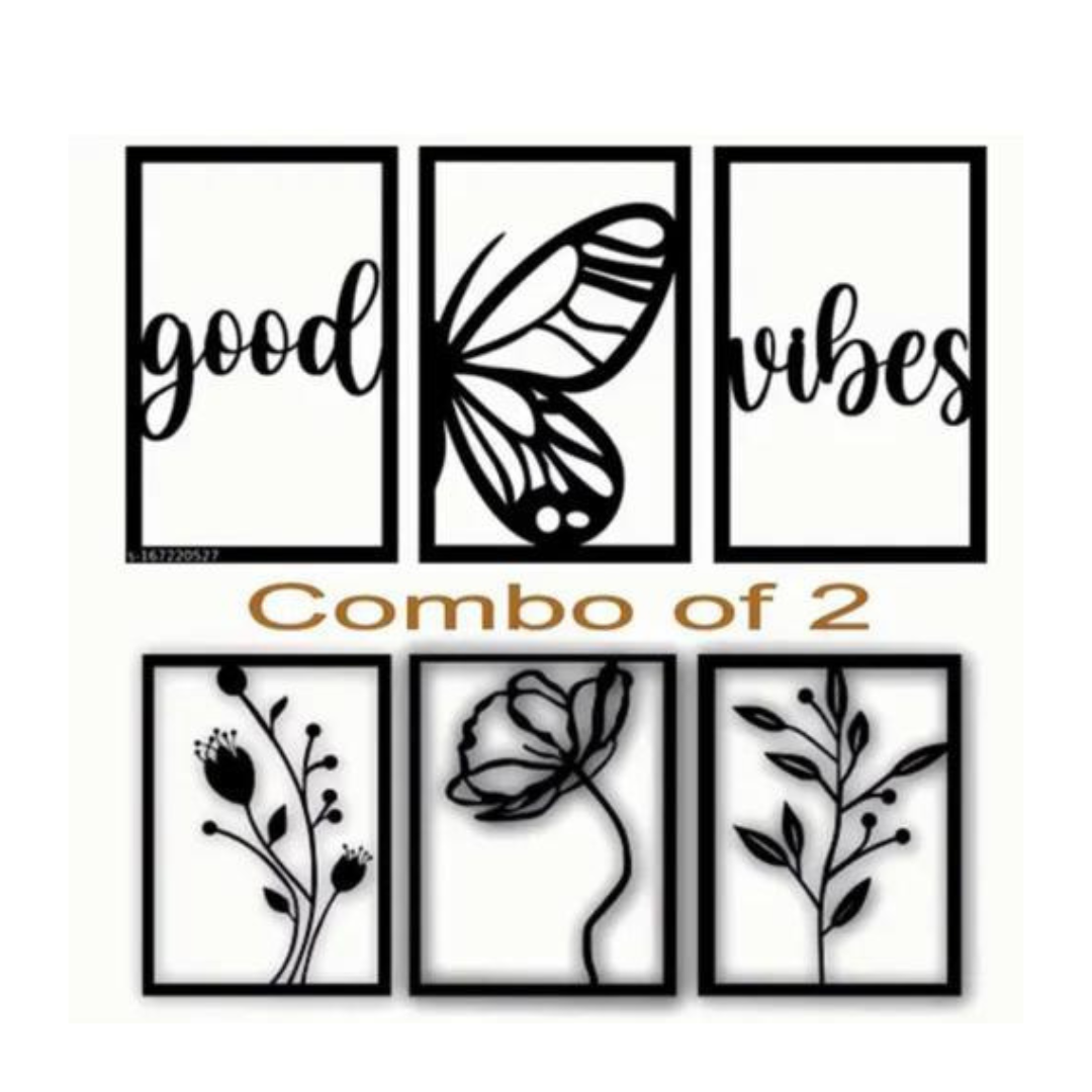 Manifested Decor Wall Hangings - Good Vibes Only | Set of 2 Positive Energy & Inspirational Wall Art for Home, Office, Bedroom, Living Room - Motivational Wall Decor for Good Vibes