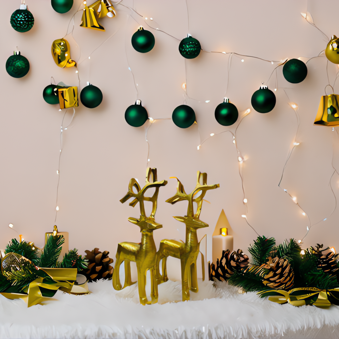 Manifested Decor Mini Metal Reindeer Statue Set - Small Cute Deer Showpieces for Home Decor | Ideal for Tabletop, Shelf, and Gifting (2-Piece Combo)