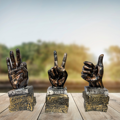 Manifested Decor Thumbs Up Sign & Buddha Palm Showpiece - Spiritual & Modern Home Decor, Motivational Hand Gesture Statue, Meditation & Positive Energy Sculpture for Living Room, Office, or Gifts