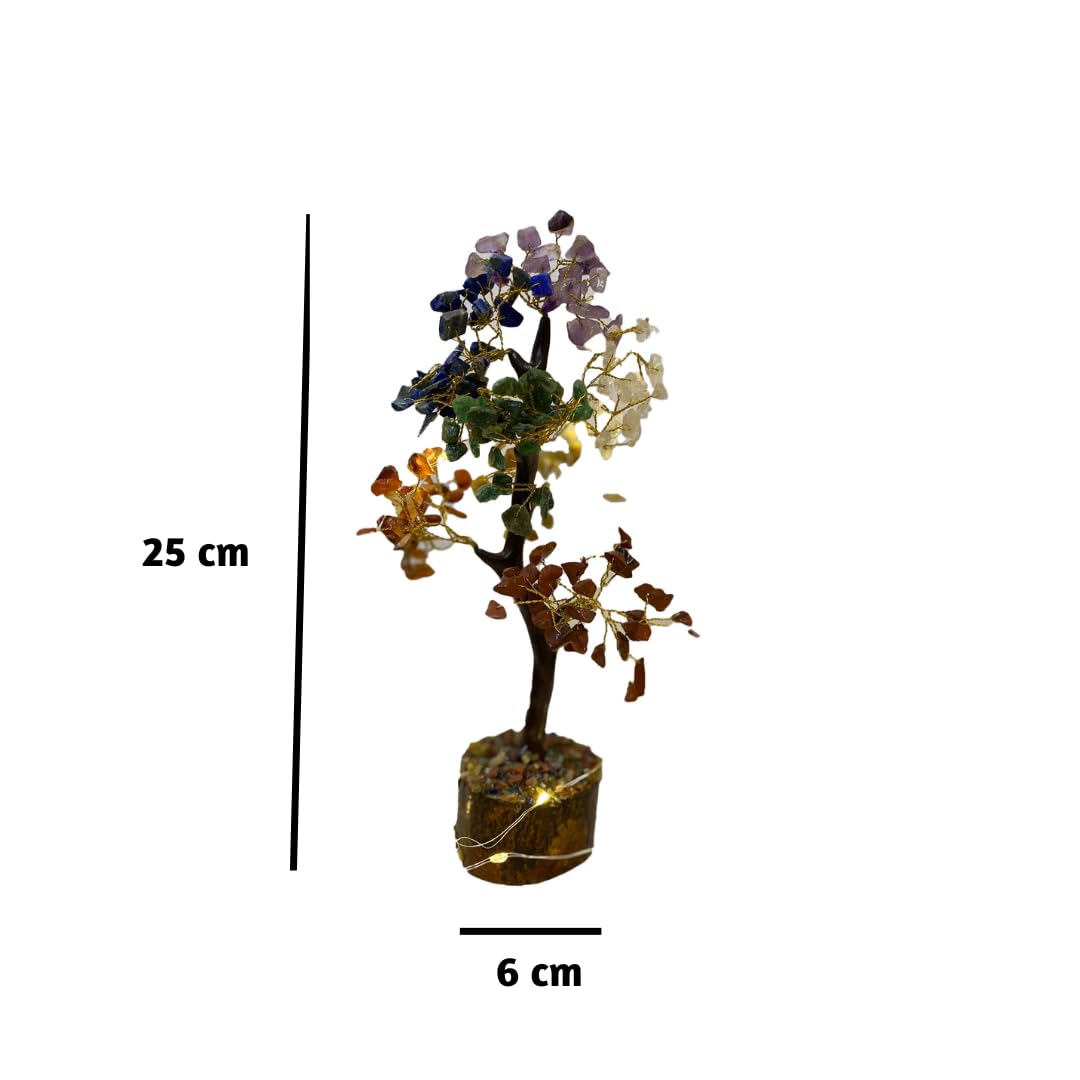 Manifested Decor 7 Chakra Crystal Tree of Life| Positive Energy, Good Luck, Chakra Activation | Natural Healing Gemstones MoneyTree Feng Shui, Spiritual Gift, Home Decor (Chakra Multicolor)