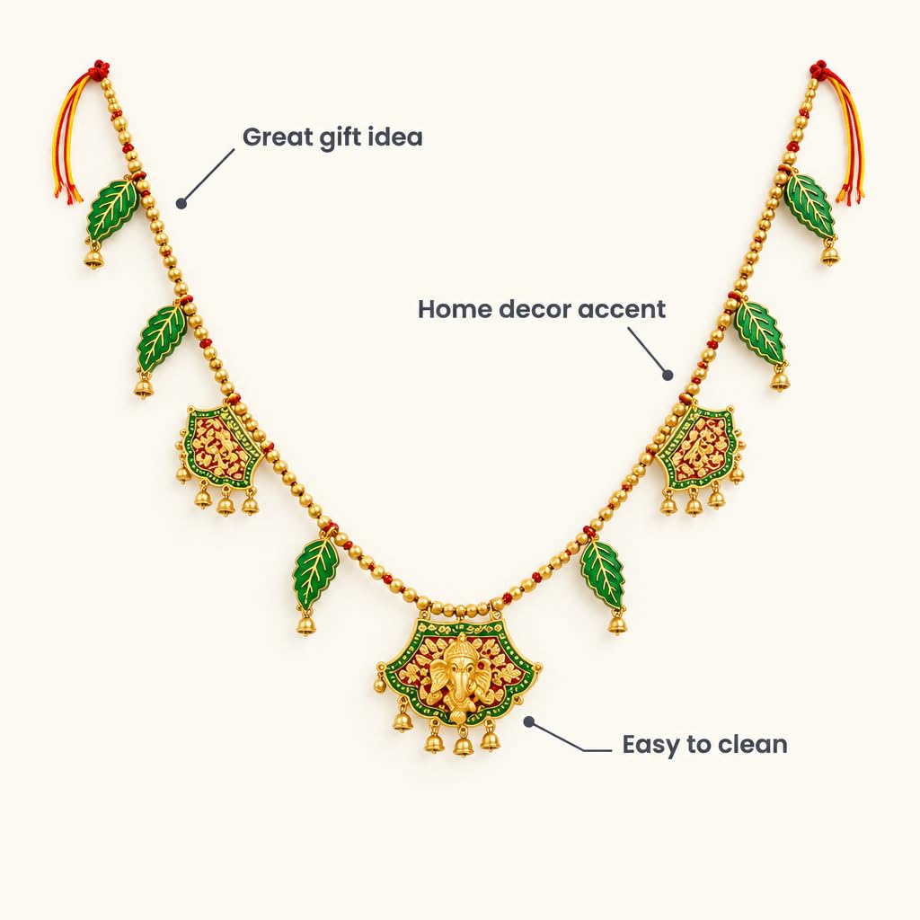 Ganesha Door Toran Bandhanwar with Beads – view 6
