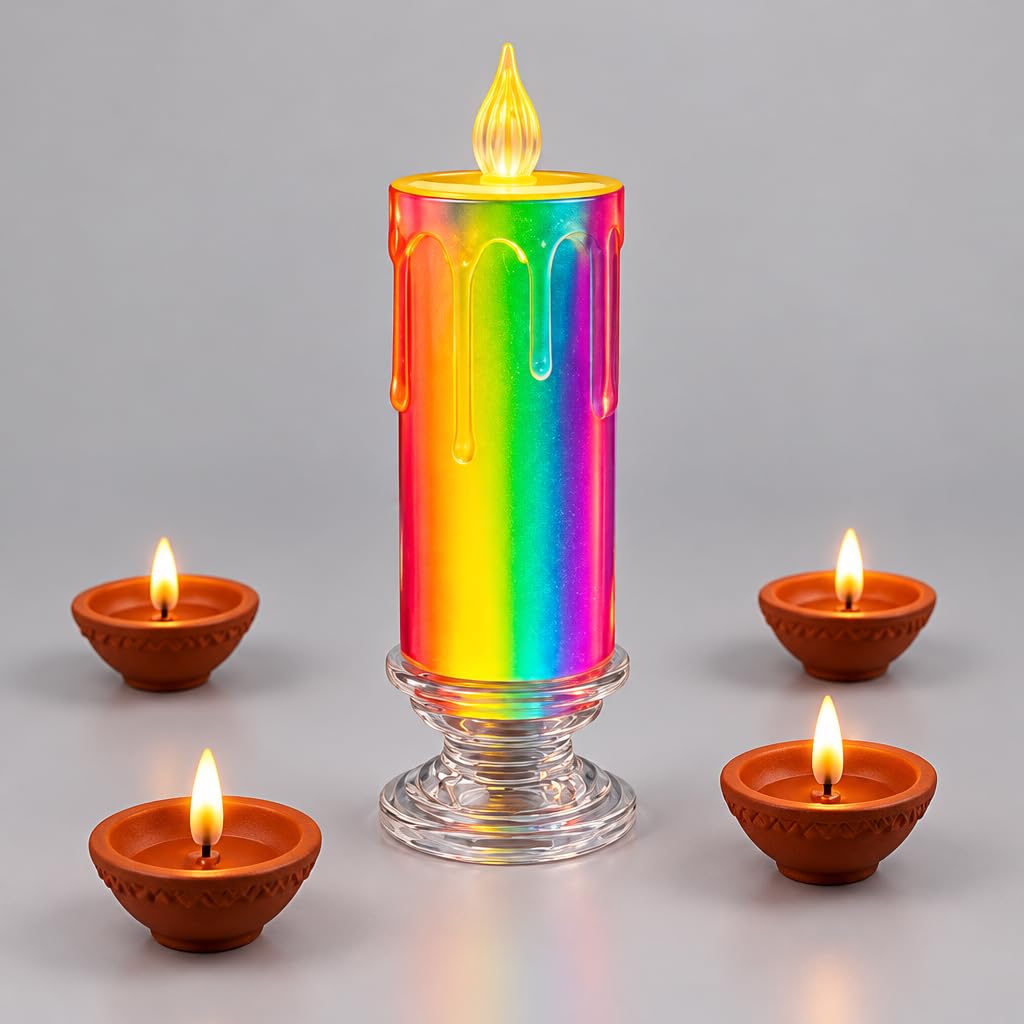 LED Rainbow Colour Changing Flameless Candle – view 4
