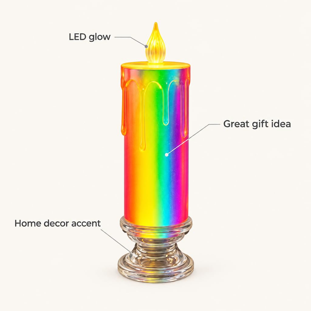LED Rainbow Colour Changing Flameless Candle – view 6