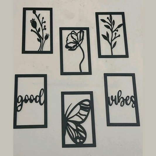 Manifested Decor Wall Hangings - Good Vibes Only | Set of 2 Positive Energy & Inspirational Wall Art for Home, Office, Bedroom, Living Room - Motivational Wall Decor for Good Vibes