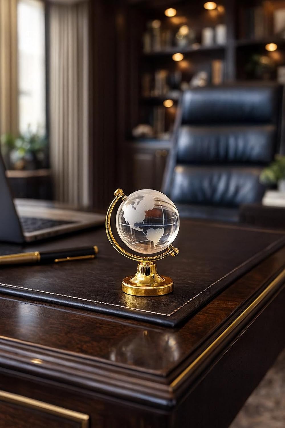 Crystal Globe with Gold Stand – view 2