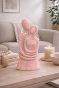 Ceramic Couple Embrace Figurine, Pink
