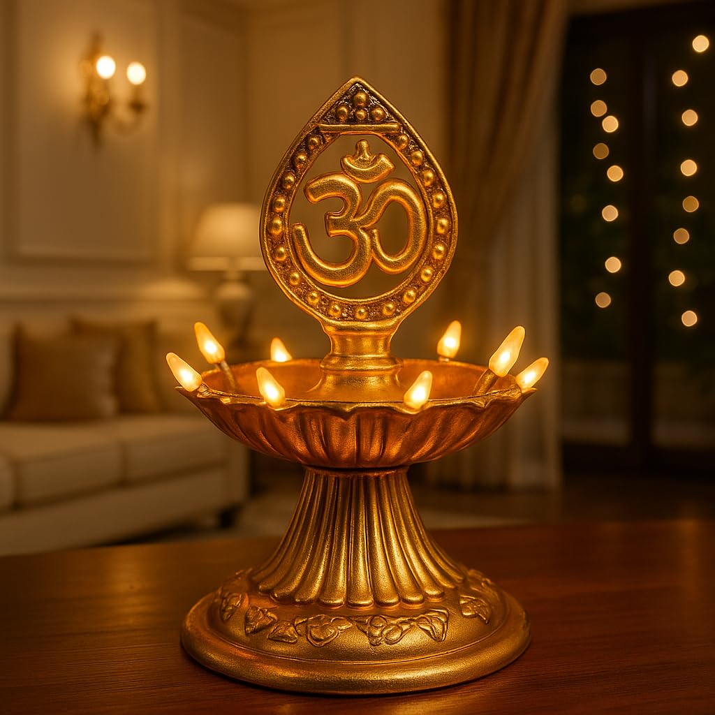 Om Symbol Brass Oil Lamp