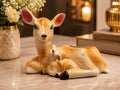 Ceramic Deer Figurine Planter, Resting Fawn Decorative Pot