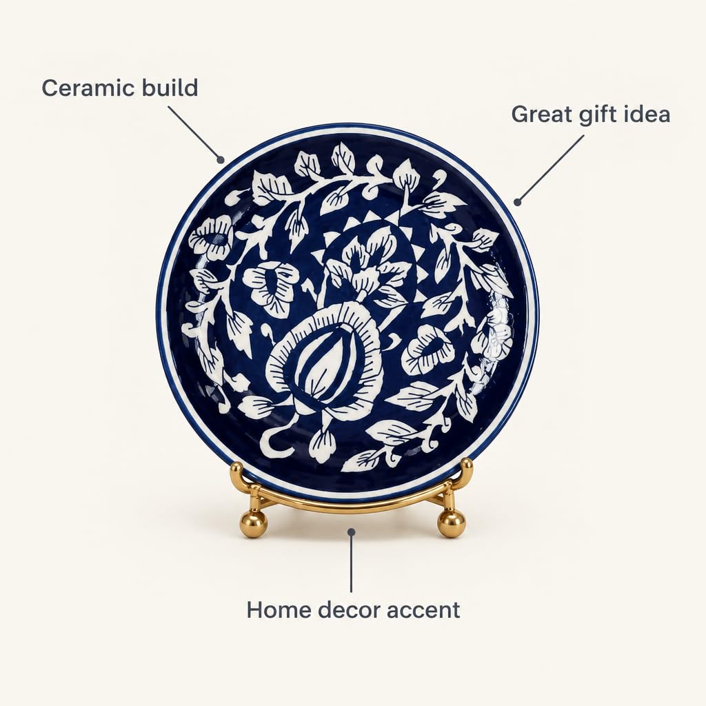 Blue and White Ceramic Decorative Plate – view 6