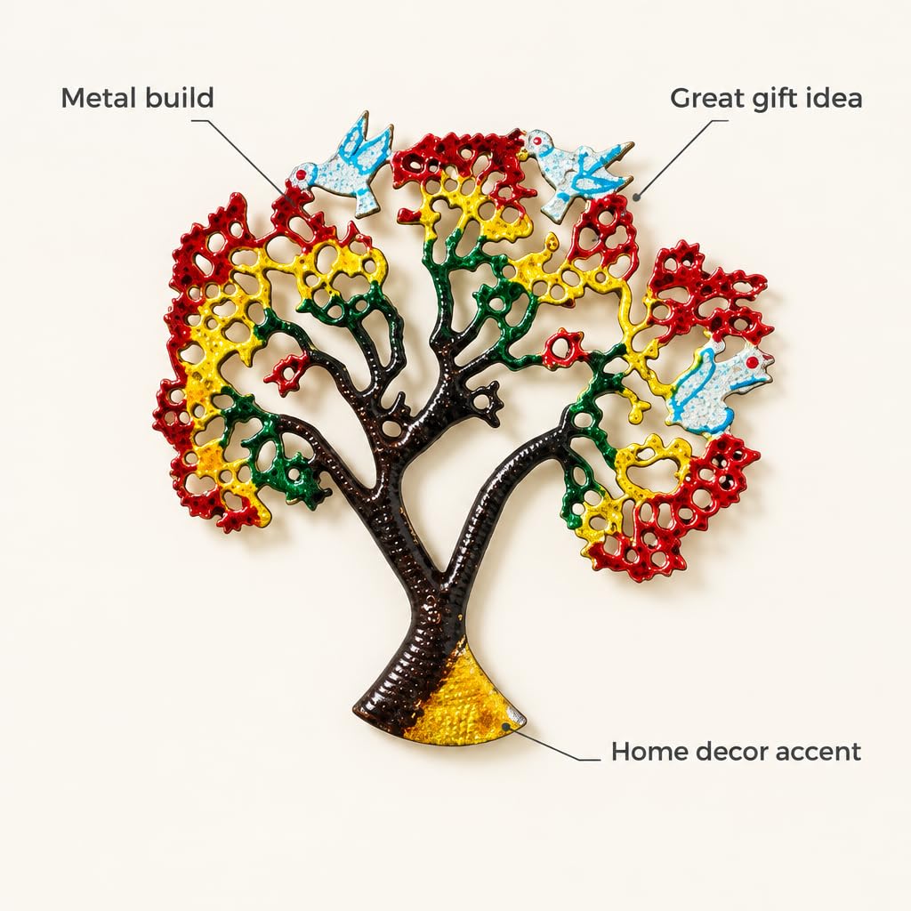 Tree of Life Metal Wall Art with Birds – view 6
