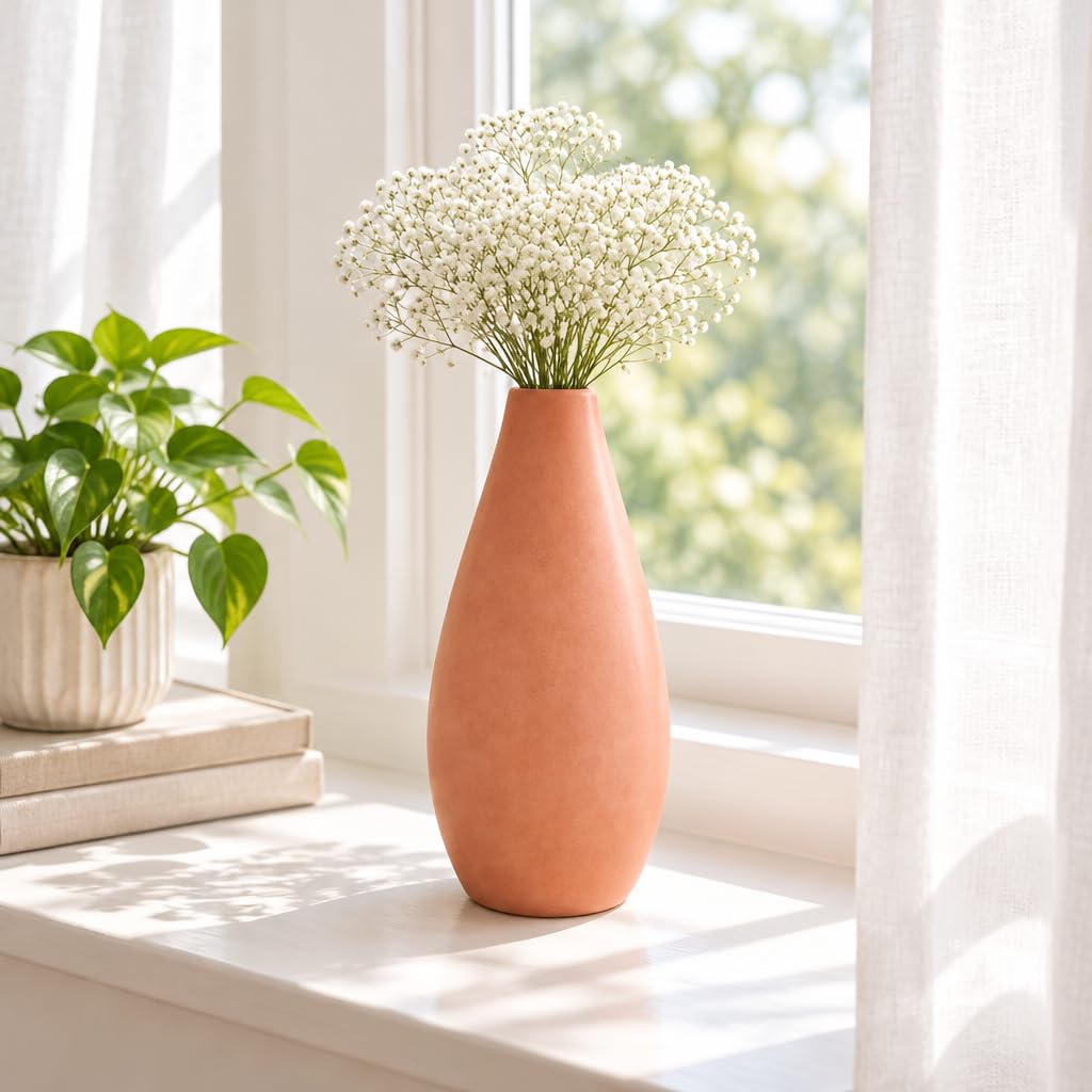 Terracotta Ceramic Vase with Matte Finish – view 2