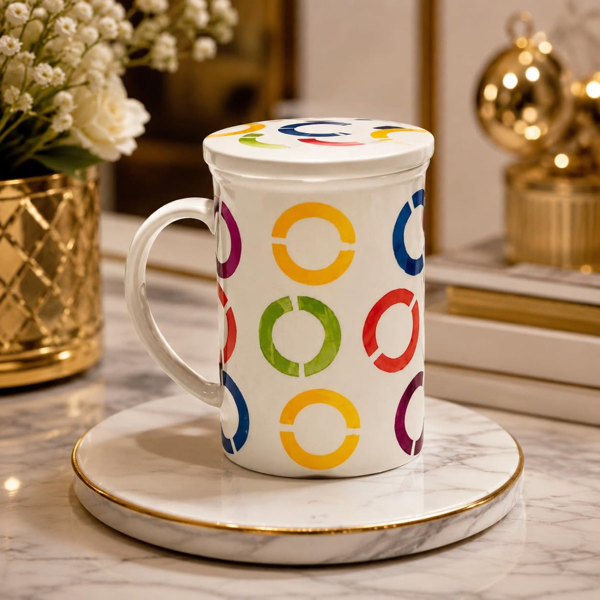 Ceramic Coffee Mug with Lid