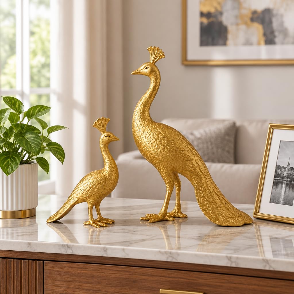 Gold Peacock Figurines Set – view 3