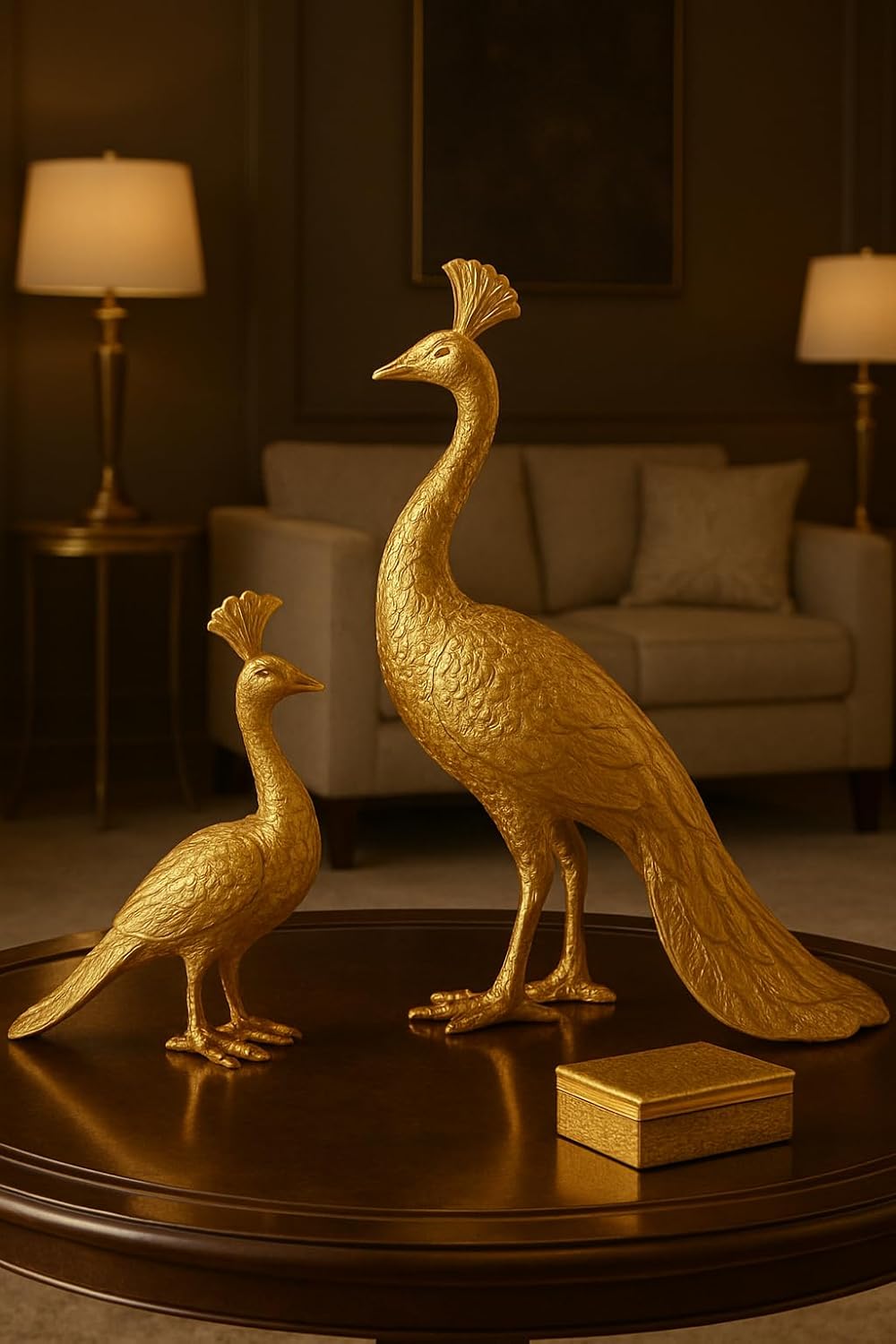 Gold Peacock Figurines Set – view 2