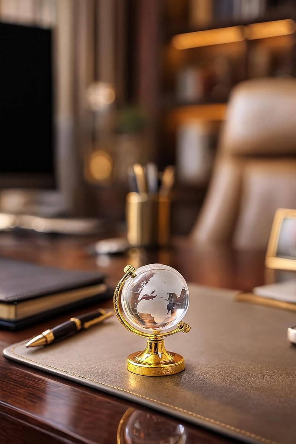Crystal Globe with Gold Stand