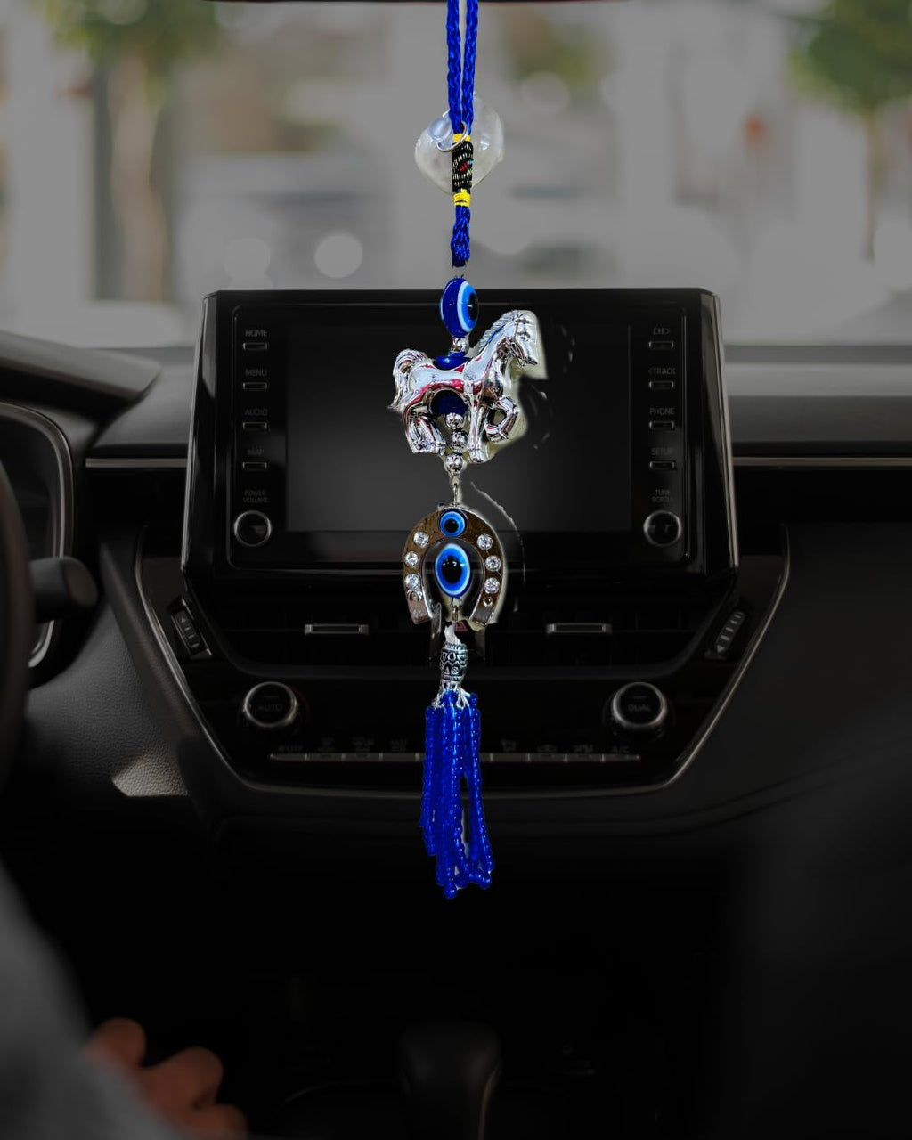 Evil Eye Wall Hanging – Protection Charm | Elephant, Owl & Horse Variants for Home & Office (Evil Eye Horse and Shoe Wall Hanging)