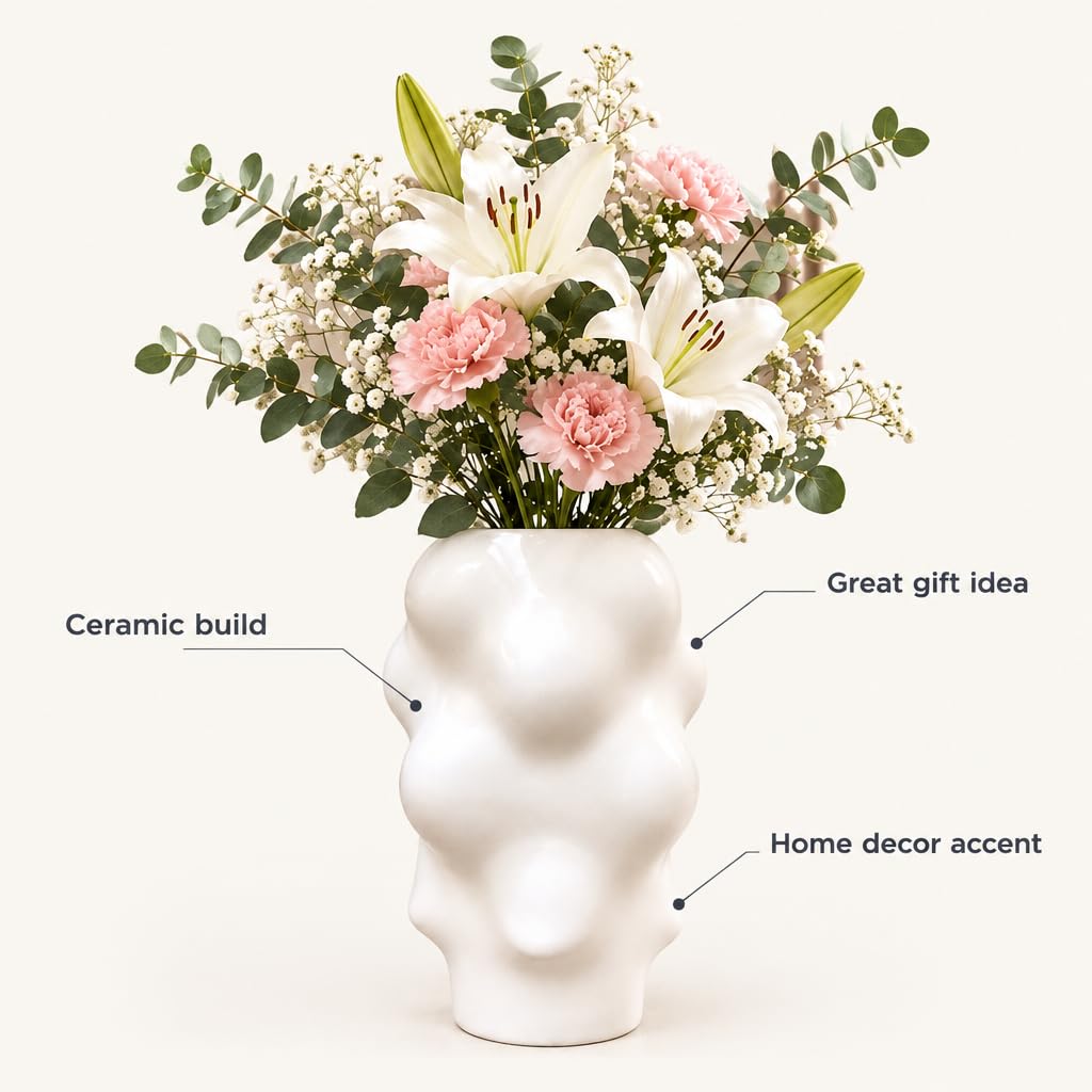 Ceramic Curved Flower vase for Home Decor – view 6