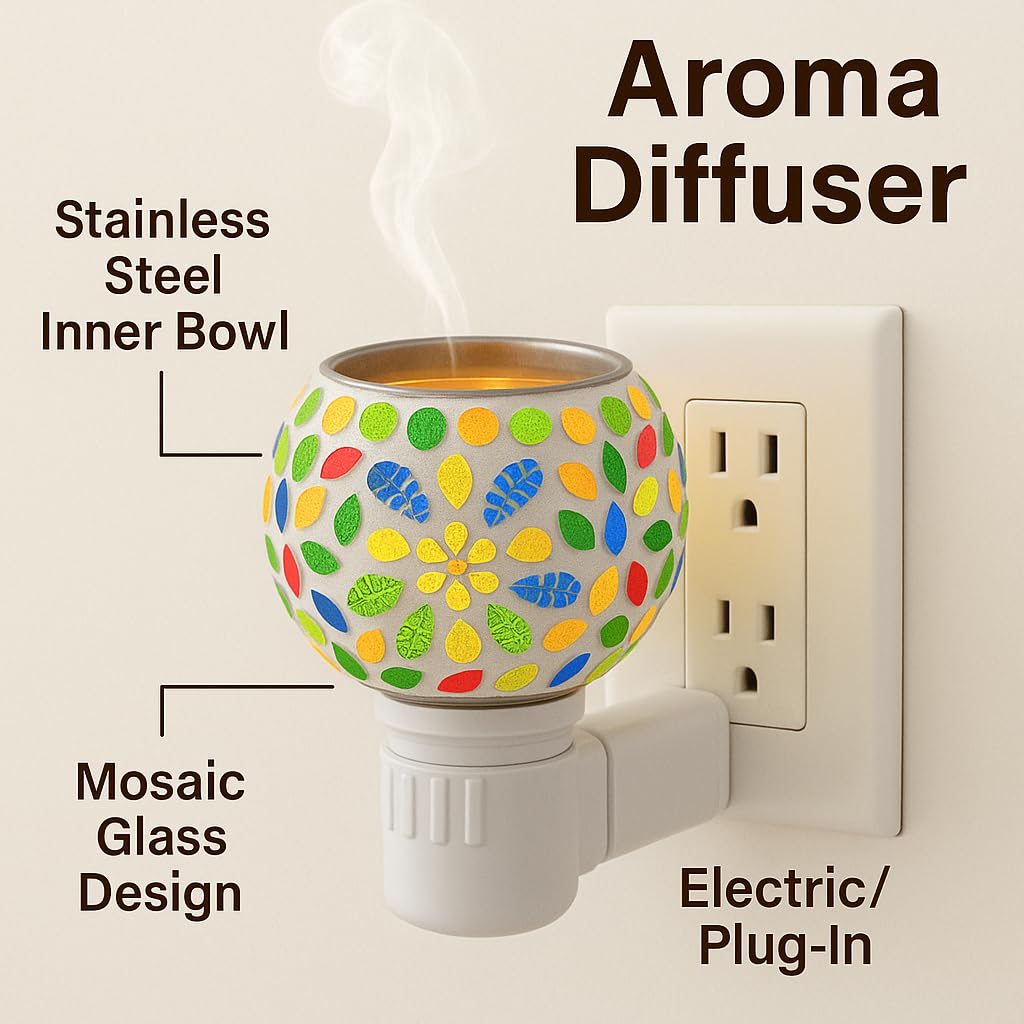 Decorative Mosaic Glass Diffuser Plugin Night Light – view 4
