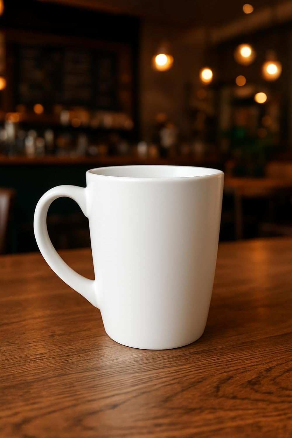 Classic White Ceramic Coffee Mug, Large Handle, 12 oz Capacity