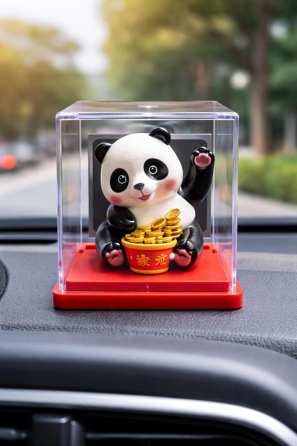 Solar Powered Lucky Panda Figurine