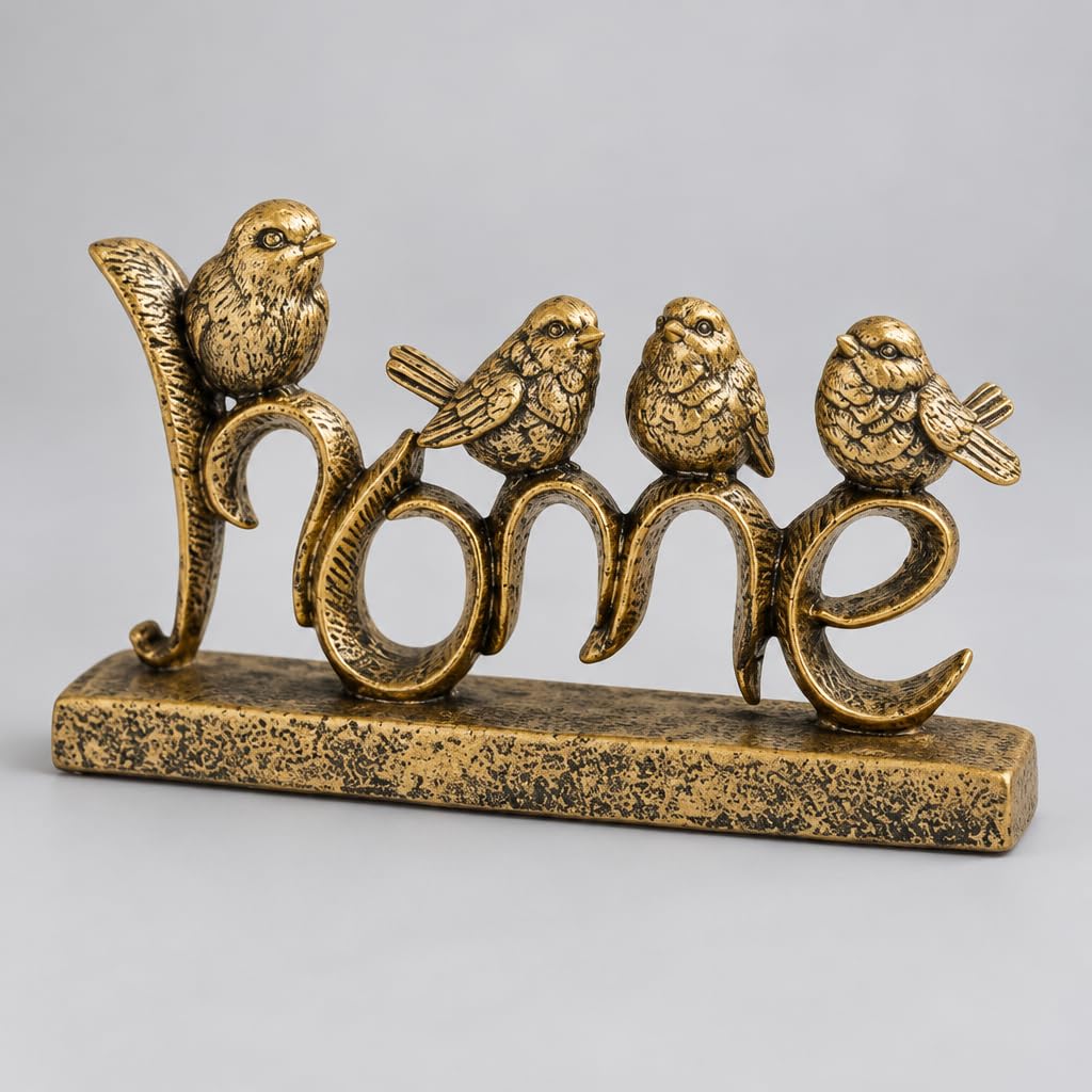 Home Birds Sculpture, Gold Finish – view 4