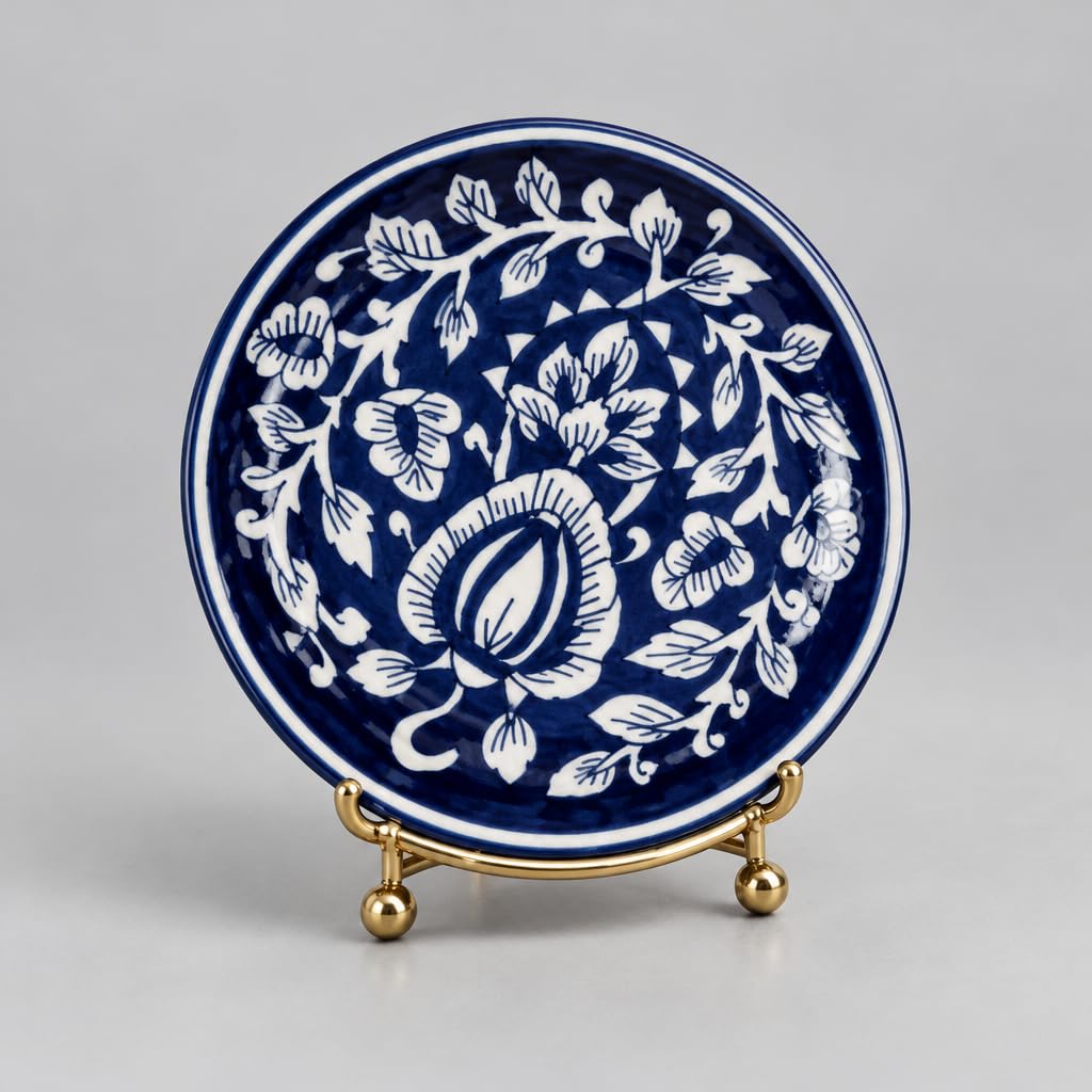 Blue and White Ceramic Decorative Plate – view 4