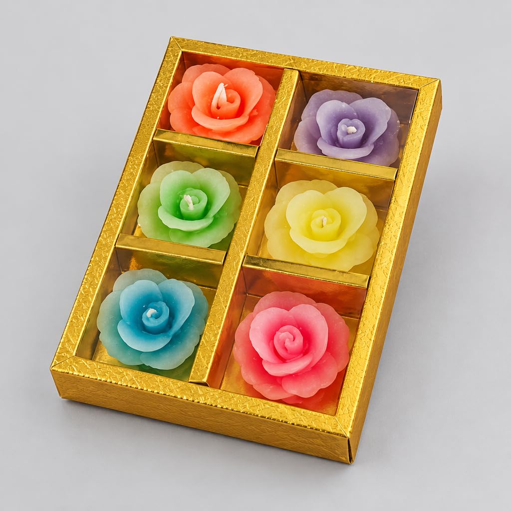 Decorative Rose Shaped Floating Candles – view 3