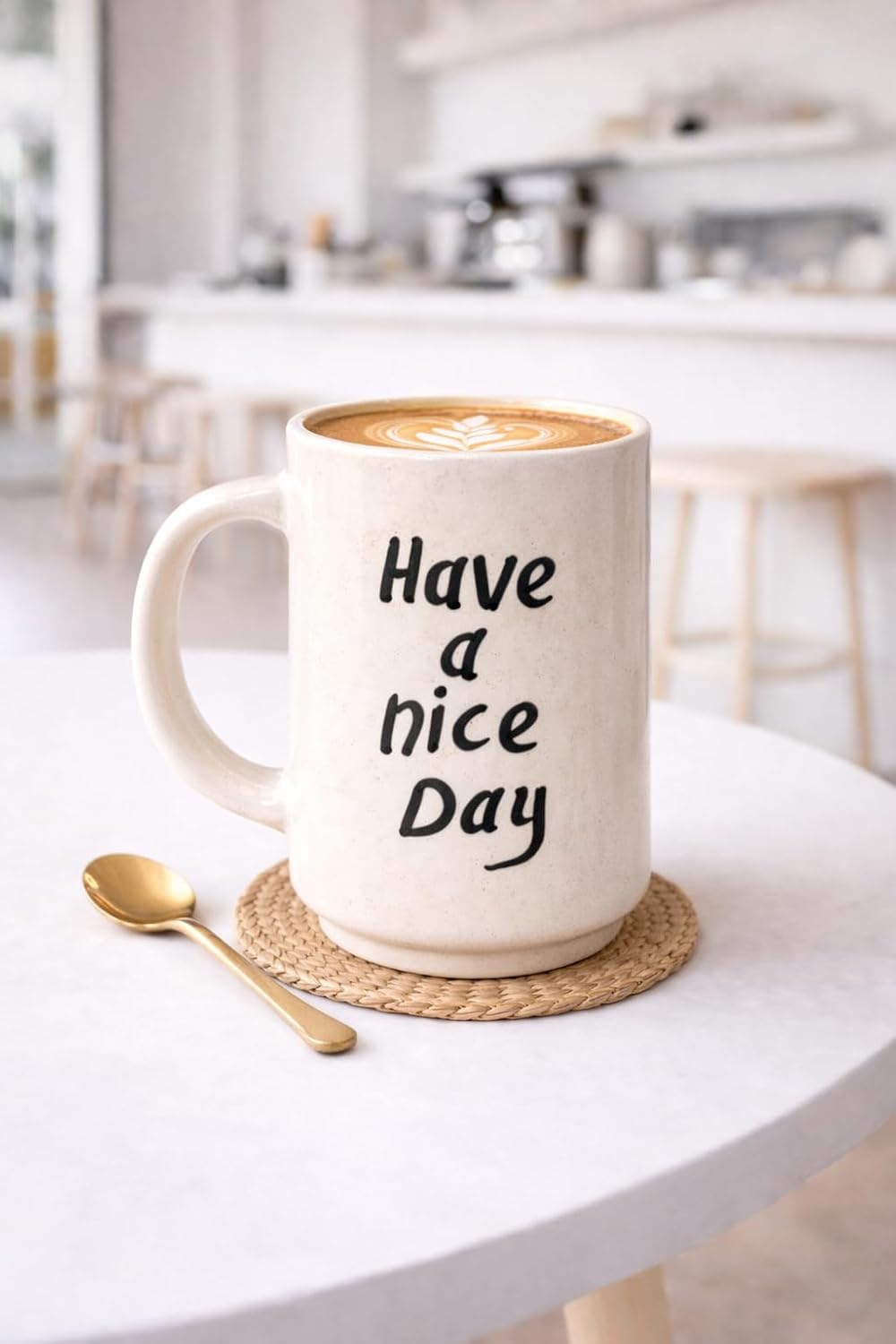Greetings Ceramic Coffee Mug with Have a Nice Day Quote