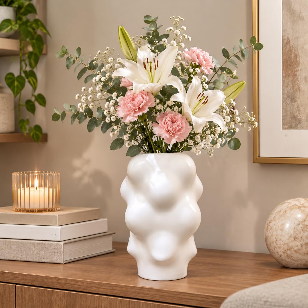 Ceramic Curved Flower vase for Home Decor – view 5