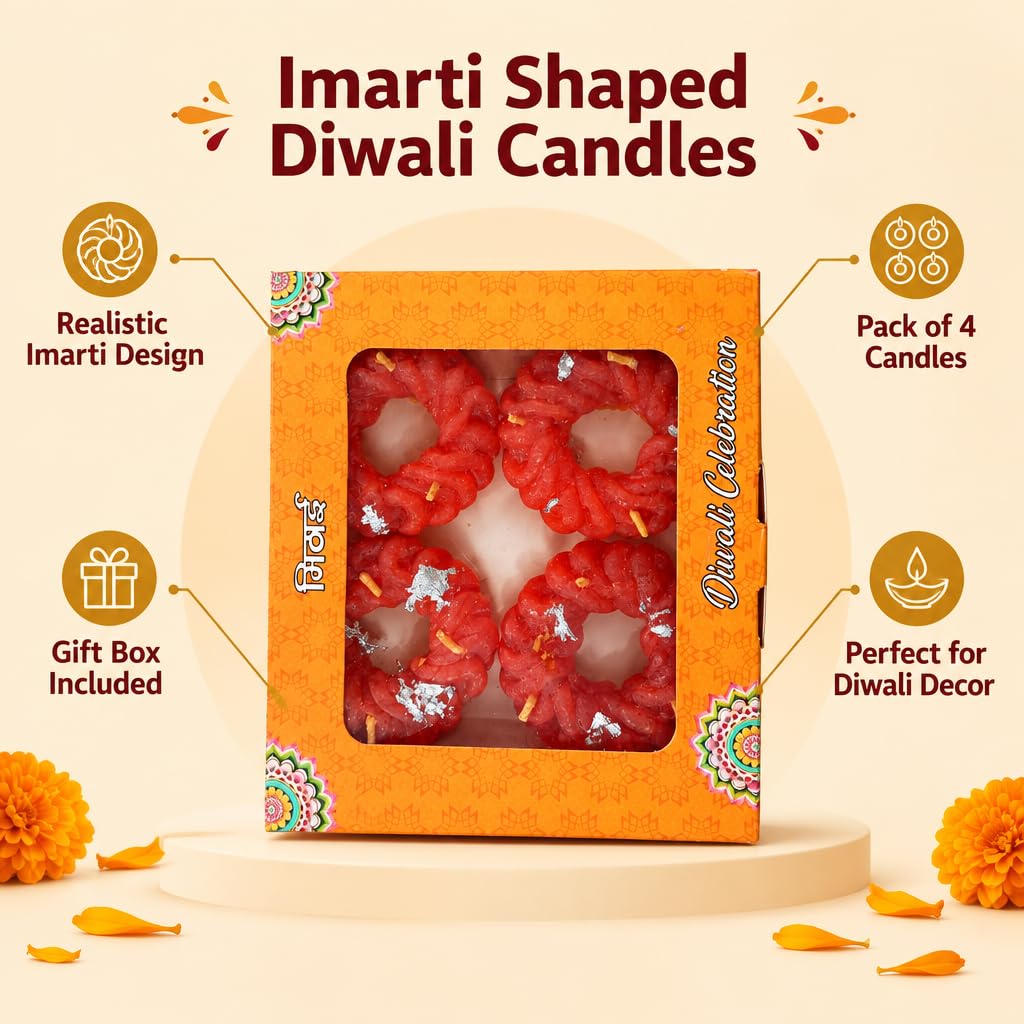 Decorative Imarti Mithai Candles – view 3
