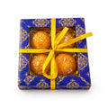 Decorative Moti Choor Bundhi Ladoo Candles with Silver Accents