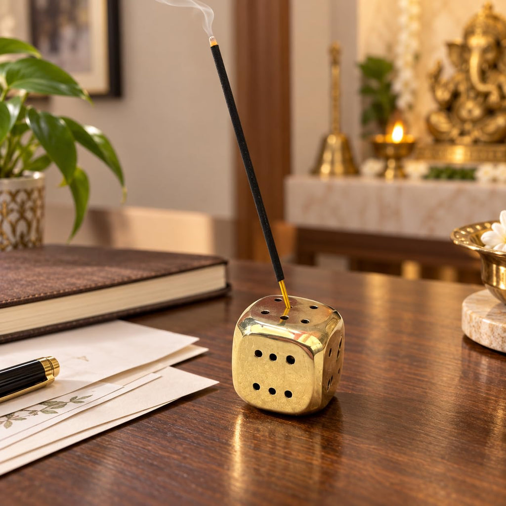 Brass Dice Incense Stick Holder – view 3