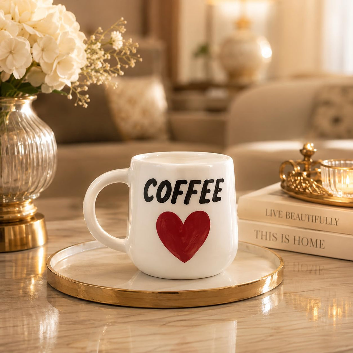 Coffee Heart Ceramic Mug