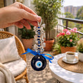 Evil Eye Wall Hanging with Silver Horses and Blue Glass Charm