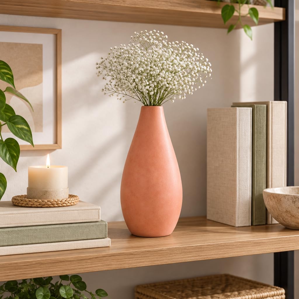 Terracotta Ceramic Vase with Matte Finish – view 4