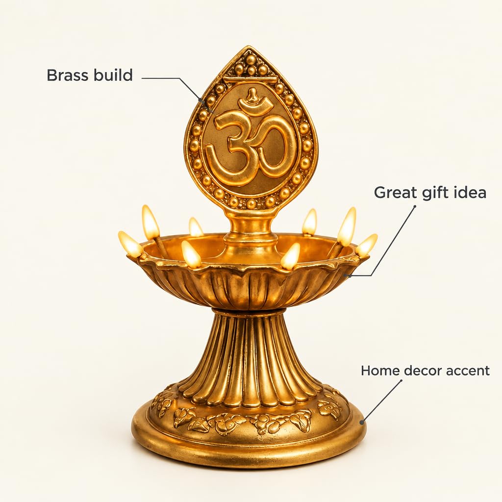 Om Symbol Brass Oil Lamp – view 5