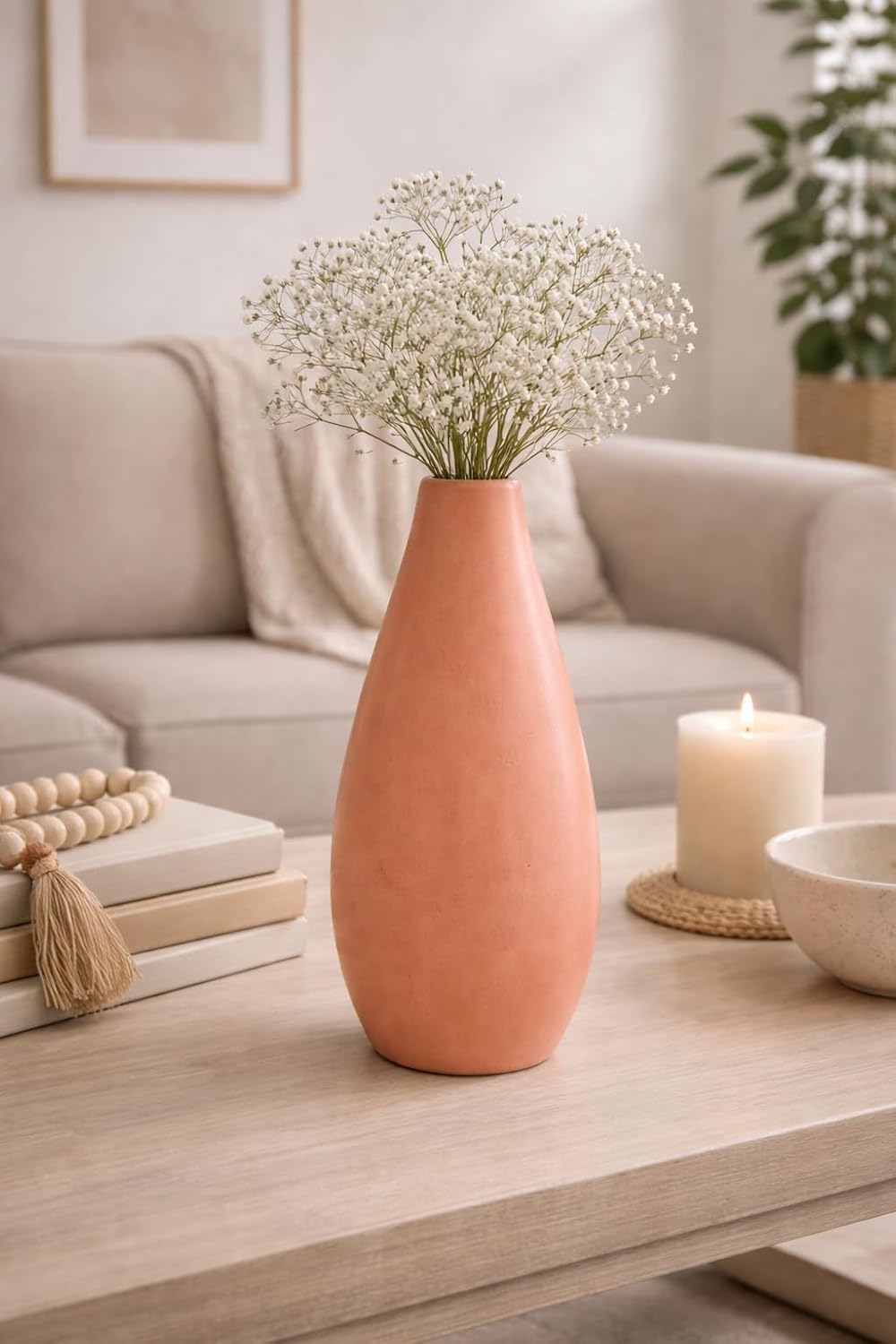 Terracotta Ceramic Vase with Matte Finish