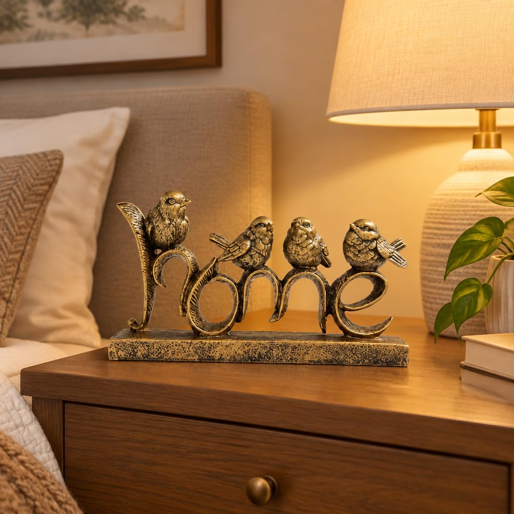 Home Birds Sculpture, Gold Finish – view 5