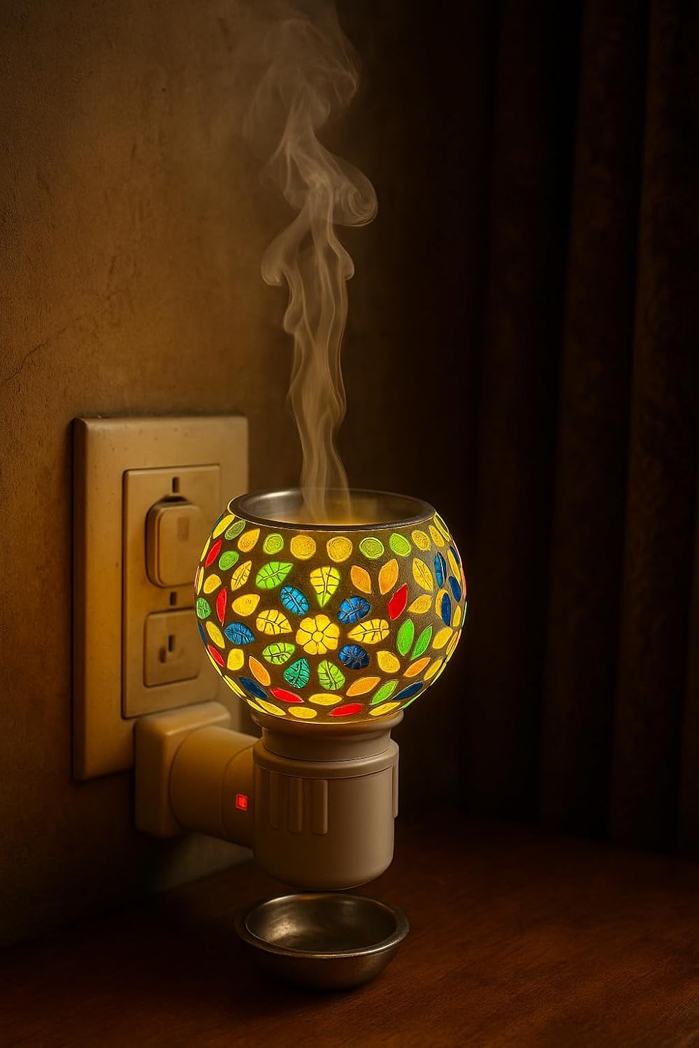 Decorative Mosaic Glass Diffuser Plugin Night Light – view 3