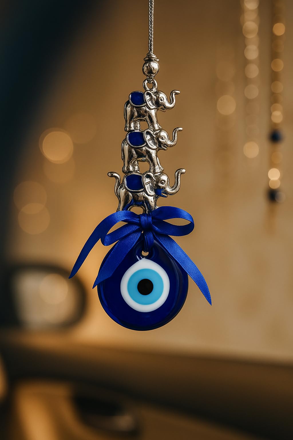Evil Eye Wall Hanging – Protection Charm | Elephant, Owl & Horse Variants for Home & Office (Evil Eye Horse and Shoe Wall Hanging)
