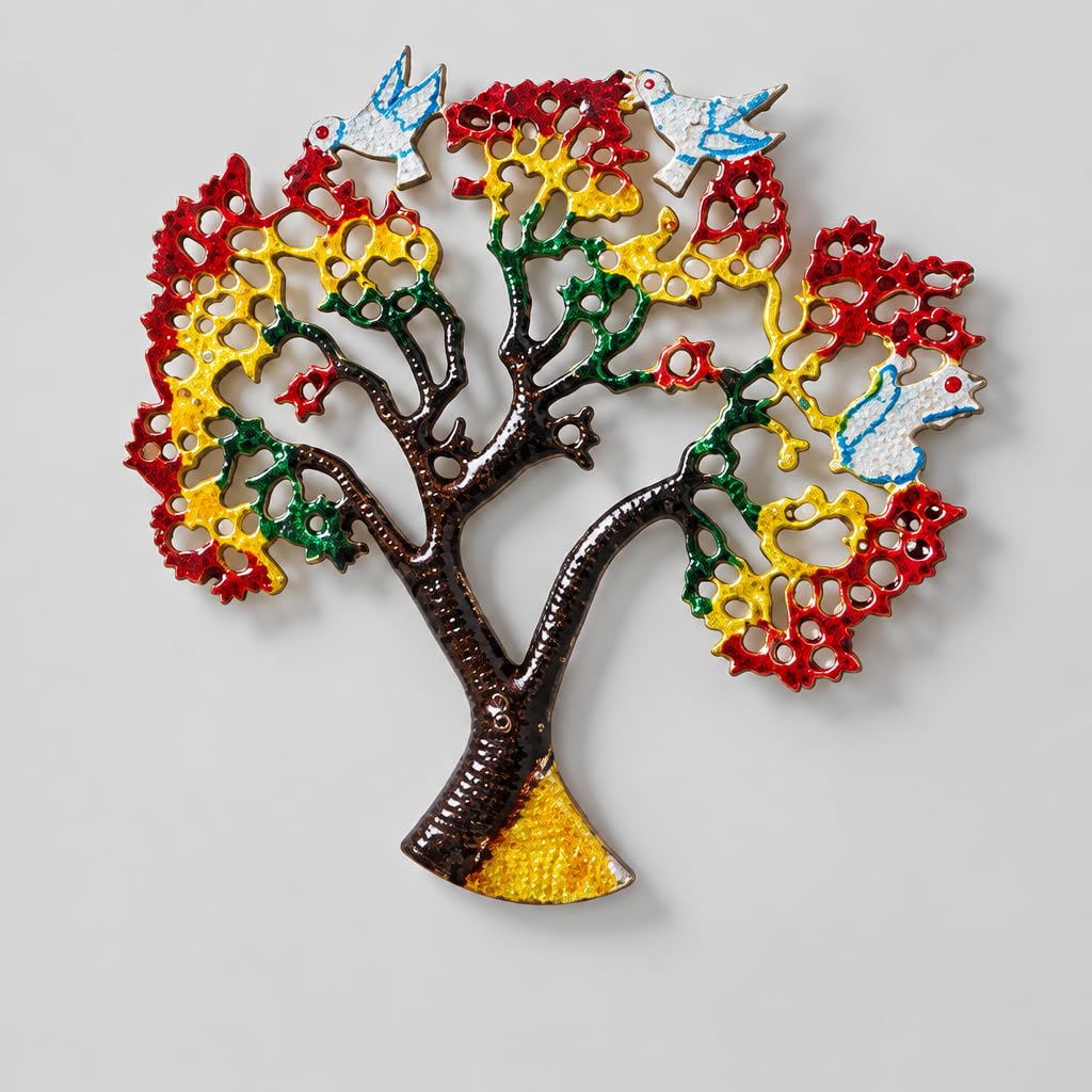 Tree of Life Metal Wall Art with Birds – view 4