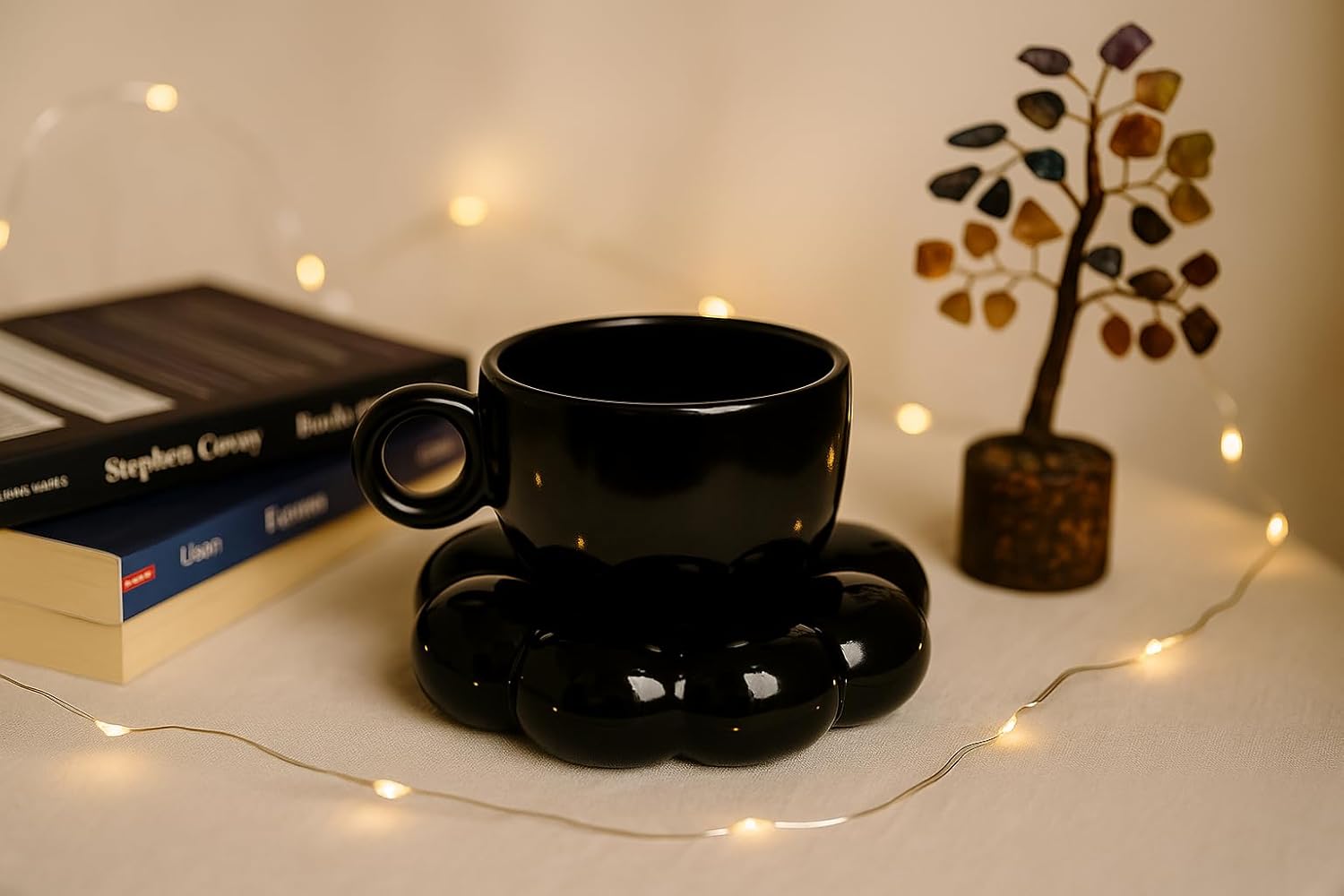 Home Decor Cloud-Shaped Ceramic Coffee Mug, Modern Design | Ideal for Gifts | Birthday, Wedding, Anniversary (Black)