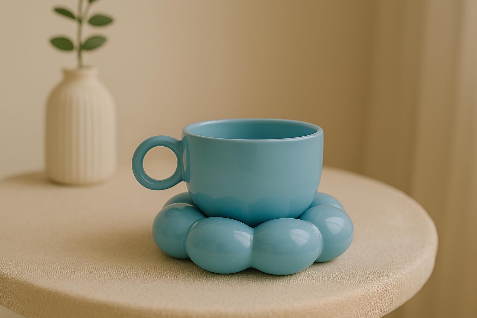 Home Decor Cloud-Shaped Ceramic Coffee Mug, Modern Design | Ideal for Gifts | Birthday, Wedding, Anniversary (Black)