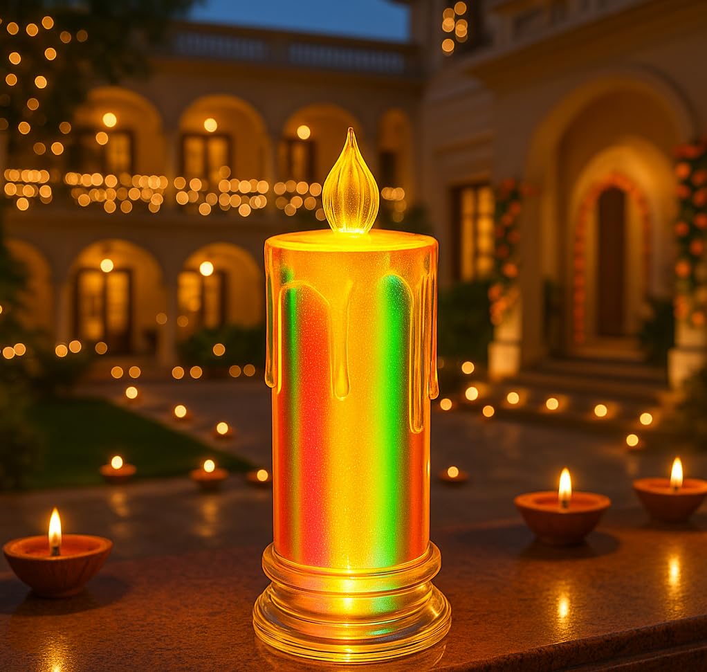 LED Rainbow Colour Changing Flameless Candle