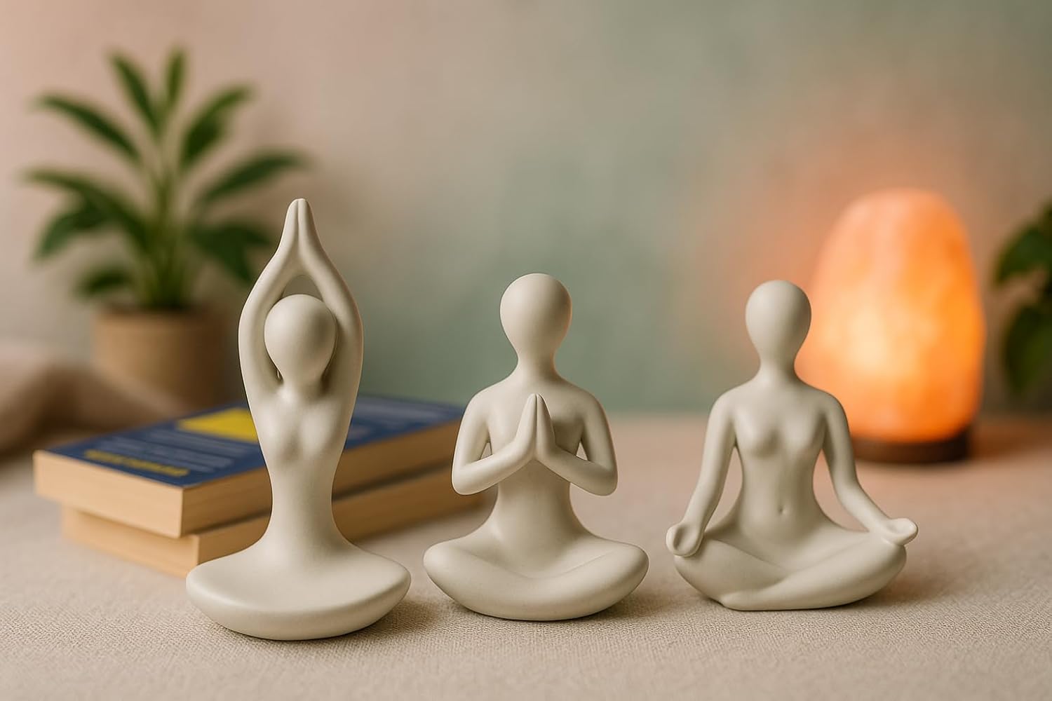 Yoga Figurine Set – Minimalist Resin Meditation Statues | Modern Zen Decor for Home, Office, Shelf & Gift | Serenity & Mindfulness Sculpture (3-Piece Set)
