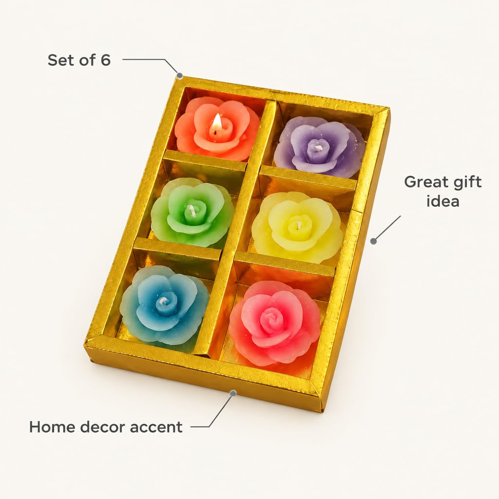 Decorative Rose Shaped Floating Candles – view 5