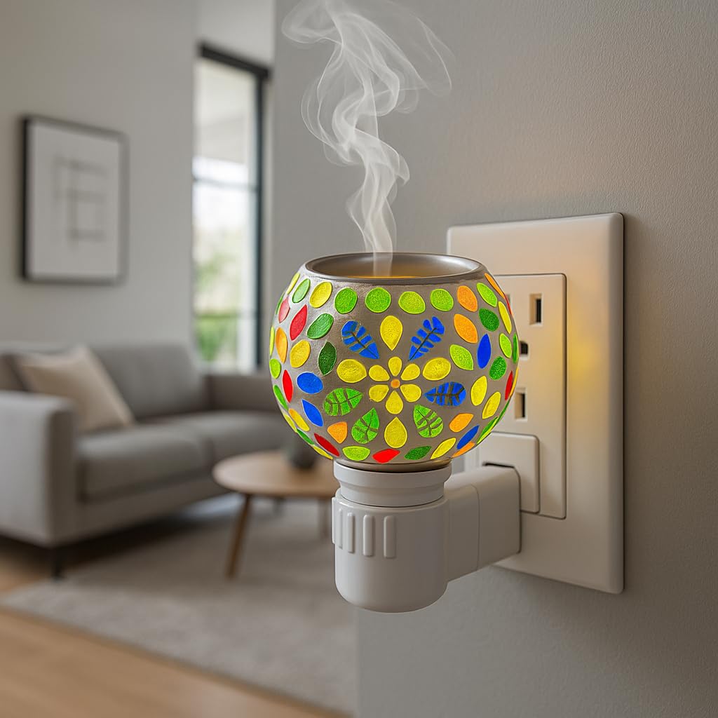 Decorative Mosaic Glass Diffuser Plugin Night Light – view 2