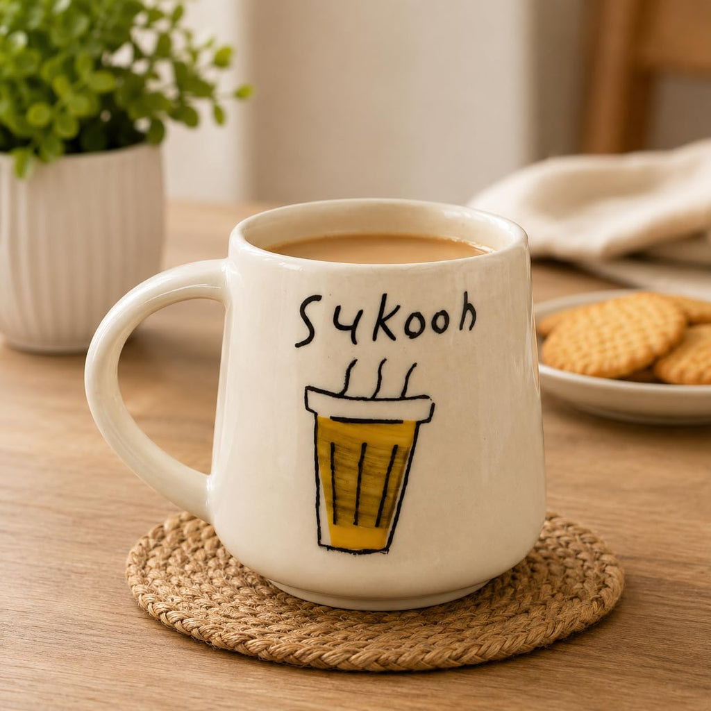 Chai Ceramic Mug with Hand-Painted Hindi Art