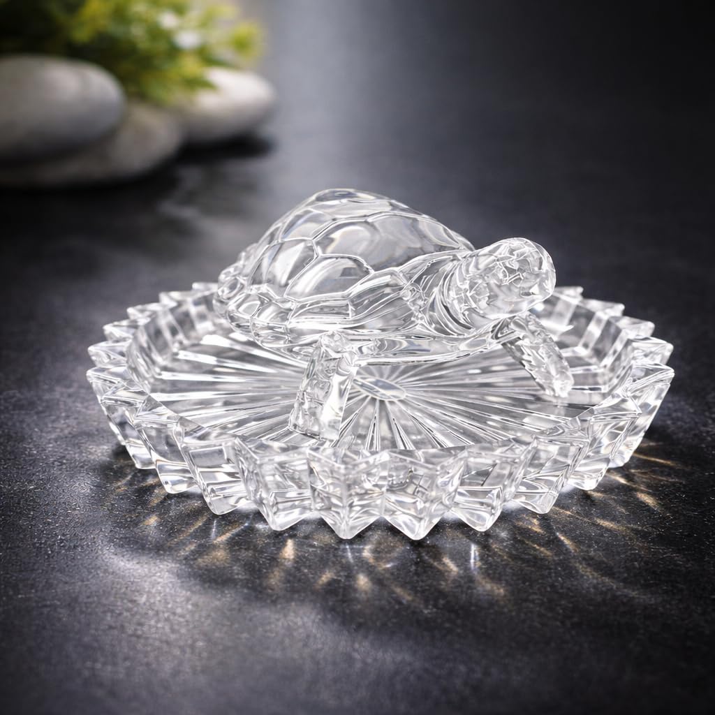 Crystal Glass Turtle Figurine on Lotus Base – view 6